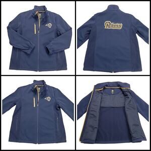 St. Louis Rams Woman's Coat Size XL Blue/Gold Embroidered
